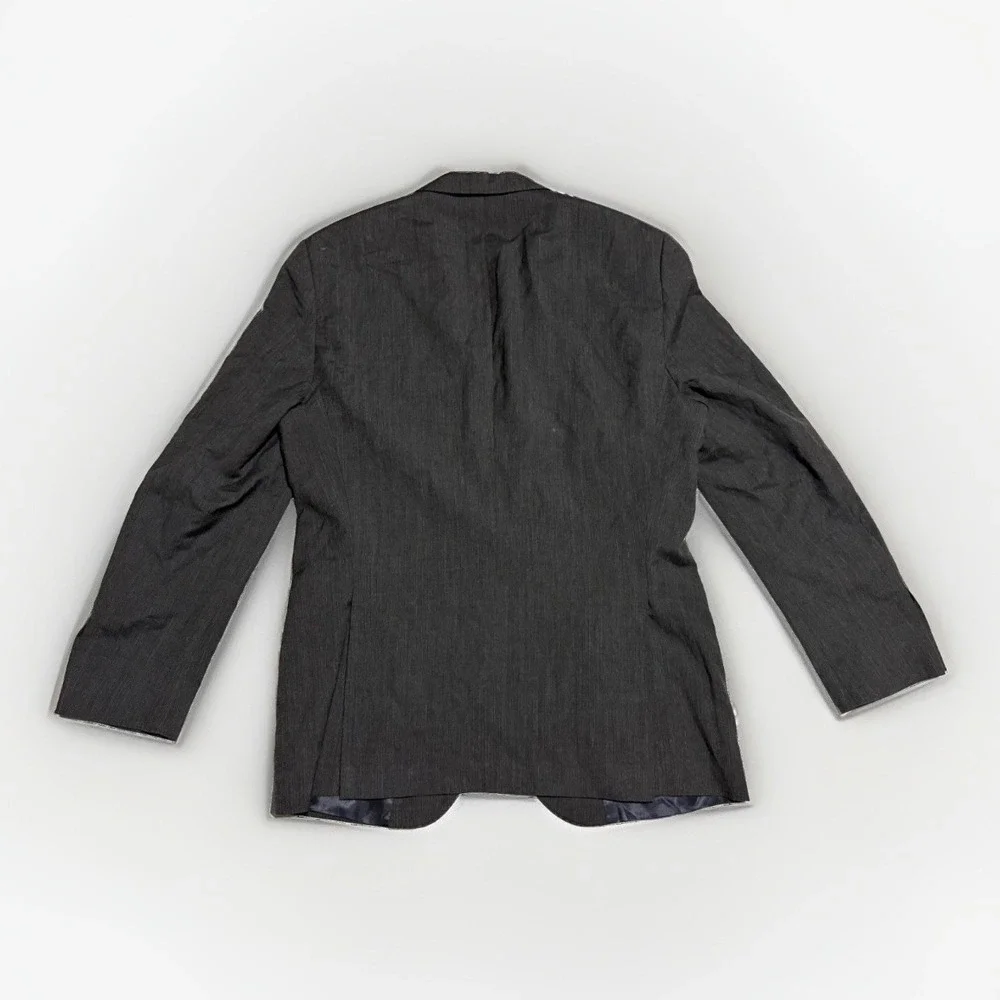 J.Crew 42R Charcoal Gray Wool Linen Sport Coat Blazer 2 Button Summer Jacket